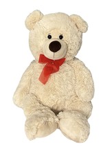 Chrisha 27&quot; Teddy Bear w/Red Bow Playful Plush Christmas Valentine Day 2009 - £14.10 GBP