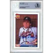 Bobby Cox Atlanta Braves Auto 1991 Topps Card #759 BAS Auth Autograph Sl... - £119.89 GBP