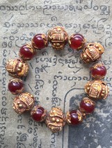 Powerful Phra Somdej Red Stone Magic Bracelet Talisman Lucky Life Thai A... - $29.99