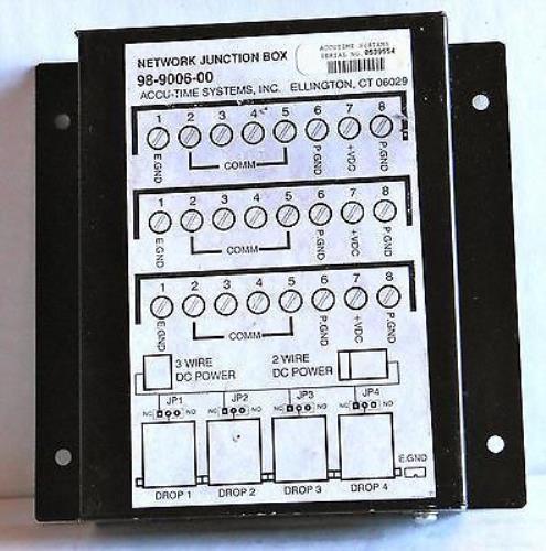 ACCU-TIME SYSTEMS ACCUTIME 98-9006-00 NETWORK JUNCTION BOX, FOR TIME CLOCK TIME - $24.06
