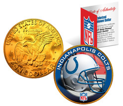 Indianapolis Colts Nfl 24K Gold Plated Ike Dollar Us Coin * Nfl Licensed * - £7.56 GBP