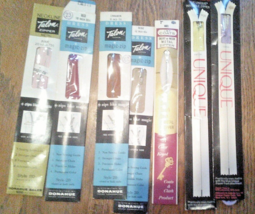 Lof of 7 vintage unopened zippers- assorted lengths &amp; colors Talon  JP C... - $9.90