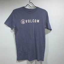 Volcom Shirt Mens Medium Blue Spell Out Logo Short Sleeve Casual Adult M - £7.42 GBP