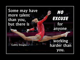 Inspirational Gabby Douglas Gymnastics Motivation Quote Poster Print Wal... - $437.71 MXN+