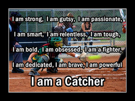 Rare Inspirational Softball Motivation Quote Poster, I AM A CATCHER, Unique Gift - £15.70 GBP - £31.41 GBP