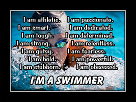 Inspirational Swimming Motivation Poster Print SWIMMER Birthday Gift Wall Art - $22.99 - $39.99