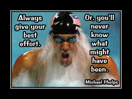 Inspirational Phelps Swim Motivation Poster Print Swimmer Birthday Gift Wall Art - $22.99 - $39.99