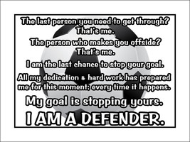 Rare Inspirational Soccer Defender Motivational Quote Poster Unique Gift - $19.99+