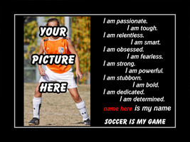 Rare Motivational Personalized Custom Soccer Poster Unique Inspiring Gir... - £23.91 GBP+