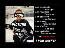 Rare Inspirational Hockey Poster, Unique Personalized Custom Motivational Gift - $29.99+