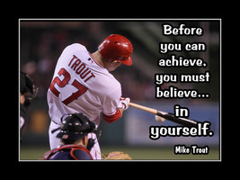 Inspirational Mike Trout Baseball Motivation Quote Poster Print Gift Wall Art - £18.37 GBP+