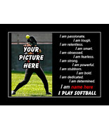 Rare Inspirational Softball Personalized Custom Poster Unique Motivation... - £23.71 GBP+