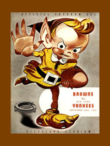 Rare Cleveland Browns Vintage 1940s Football Poster Print Mascot Unique Gift - £15.97 GBP+