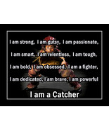 Inspirational Softball Confidence Poster Print CATCHER Motivation Wall A... - $22.99+