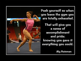 Inspirational Gymnastics Motivational Quote Poster Print Raisman Wall Ar... - $22.99+