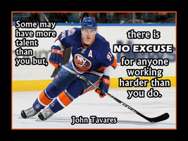 Inspirational Tavares Hockey No Excuse Quote Poster Print Motivational Wall Art - £18.06 GBP+