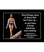 Inspirational Gymnastics Don&#39;t Give Up Quote Poster Print Raisman Wall A... - $22.99+