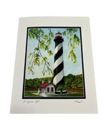 Lynn Newell Signed Print – *St. Augustine Light* Lighthouse Pencil Art - $573.12 MXN