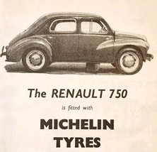 1954 Renault 750 Michelin Tires Import Advertisement Autocar Automobilia... - $556.74 MXN