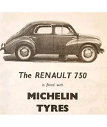1954 Renault 750 Michelin Tires Import Advertisement Autocar Automobilia... - $41.15 CAD