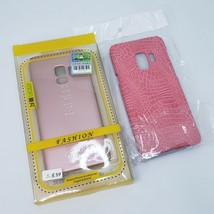 2 Hard Cell Phone Cases For Samsung Galaxy S9 Pink Faux Snake &amp; Rose Gold NEW - £7.89 GBP