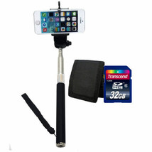 Extendable Handheld Selfie Stick Monopod for Samsung iPhone + 32GB Card - $26.99