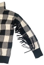 Lauren Ralph Lauren Plaid Fringe Sleeve Turtleneck Sweater XXS NWT image 3
