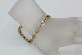 Fine 14K Yellow Gold Interlocking Oval Link Chain Bracelet 6.3 Grams 7&quot; Long - £349.36 GBP