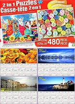 Puzzles Hanging Out Sewing Buttons - Total 480 Piece 2 in 1 Jigsaw Free Bonus 20 - £13.58 GBP