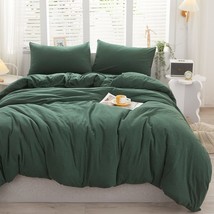 Dark Green Duvet Cover Queen Jersey Knit Cotton Duvet Cover Forest Green Bedding - £84.54 GBP