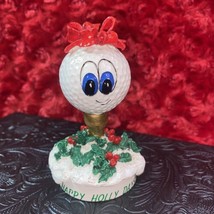 Vintage Enesco Tee It Up 1998 Happy Holly Days Golf Gift Figurine Golf Ball Head - £11.94 GBP