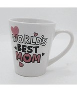 Worlds Best Mom Ceramic Mug Pink Hearts Mothers Day 12 oz - €6,76 EUR