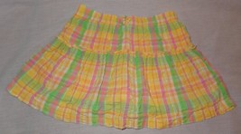 Girl&#39;s Skort Yellow Pink Green Plaid Size 4T Okie Dokie Skirt &amp; Short Combo - £7.15 GBP