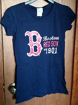 Baseball MLB Women Clothes Small Boston Red Sox Shirt Major League Sport... - £12.14 GBP