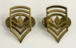 Vintage US Military Gold Tone ARMY Uniform Rank Tabs Insignia E8 1st Sergeant - £7.72 GBP