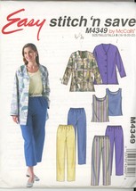 McCalls M4349 Easy Jacket Top Pants and Capri Size 16,18,20,22  UNCUT 2004 - £3.19 GBP