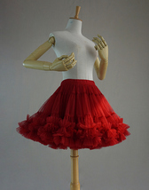 RED Layered Tulle Mini Skirt Outfit Women Girl Custom Size Puffy Tulle Skirt