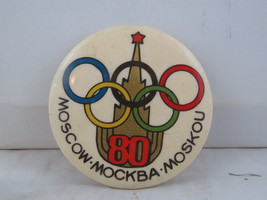 Vintage Olympic Pin - Moscow 1980 Official Logo - Celluloid Pin  - $19.00