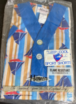 Sailboat Pajama Set Boys Size 8 Blue New Haven Short Sleeve Sport Shorts Vtg - £11.66 GBP