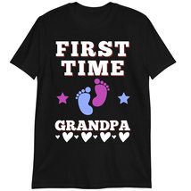 First Time Grandpa Shirt, Fathers Day T-Shirt, Promoted to Grandpa Gift Dark Hea - $19.55+