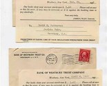 2 Overdrawn Account Notices Bank of Westbury Trust New York 1932 - £14.03 GBP