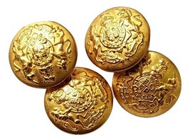 Pair Brass Sleeve Buttons Shield Connected Linked #4 - $4.95