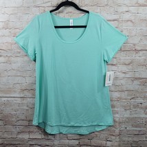 LuLaRoe Classic T Womans T-Shirt Large Green Tunic Hi Lo Hem Stretch NWT - £10.80 GBP