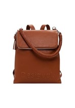 Desigual Women Bag - Fashion Designer Brown Backpack Large New - $1,505.52 MXN