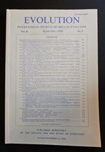 International Journal of Organic Evolution September 1988 Vol 42 No5 Pg 849-1128 - £22.19 GBP