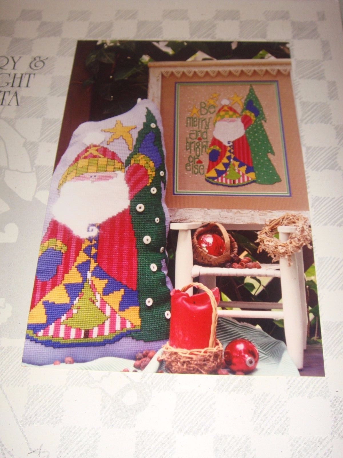 Sisters & Best Friends Pattern Merry & Bright Santa Plus 7 Count Fabric - $20.99