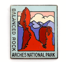 VTG Arches National Park Utah Balance Rock Mountains Enamel Lapel Pin Souvenir - £10.10 GBP