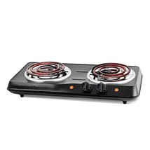 Ovente Electric Double Coil Burner 6 &amp; 5.75 Inch Hot Plate Cooktop with ... - £40.78 GBP