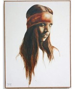 RARE Original, Signed 1976 Popo &amp; Ruby Lee Oil Painting &quot;Indian Girl&quot; wi... - €16.619,05 EUR