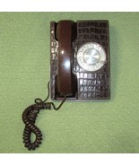 1984 ROTARY DESK PHONE BROWN FAUX ALLIGATOR AT&amp;T BELL TELEPHONE VINTAGE ... - £32.14 GBP